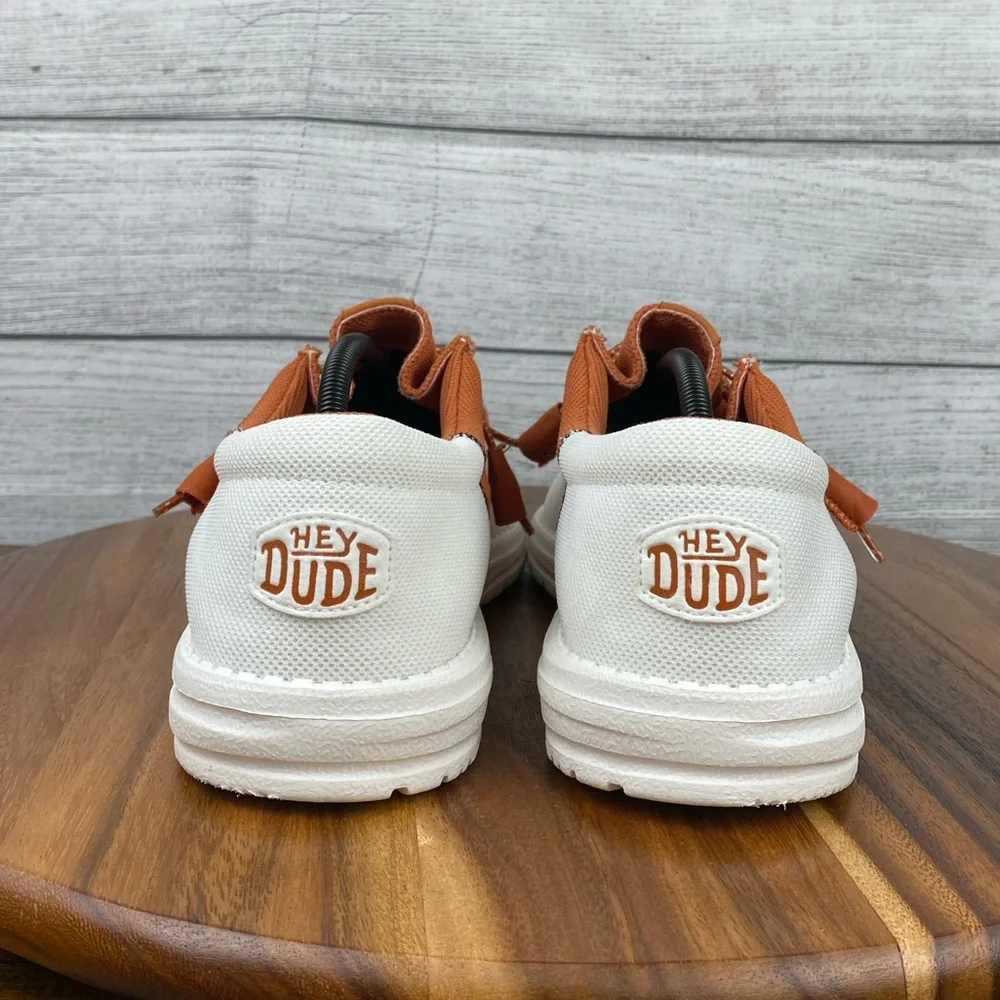 Hey Dude Wally Tri Texas Longhorns Burnt Orange White Loafers Men’s Shoe Size 11